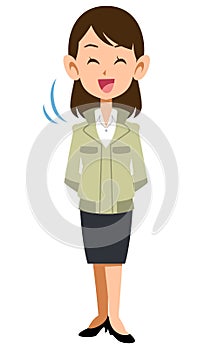 A clerical woman wearing nodding work clothes photo