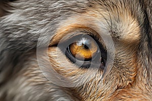 Image of close up of wolf eyes. Wildlife Animals. illustration, generative AI