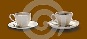 Image of coffee cup on colour background