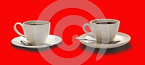 Image of coffee cup on colour background