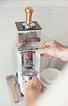 Image of coffee grinding
