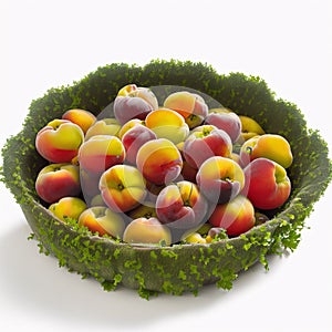 collection of apricots on a white background.