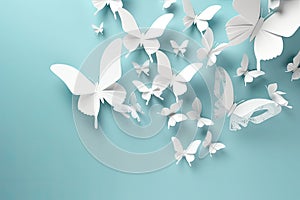paper art Butterfly pack blank background Generative AI photo