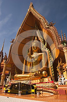 Image of color gold Buddha in the bower