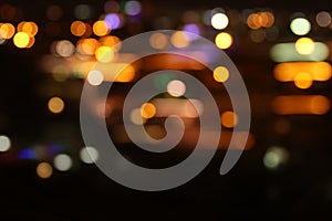 image of colorful blurred defocused bokeh Lights. motion and nightlife concept