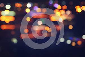 image of colorful blurred defocused bokeh Lights. motion and nightlife concept