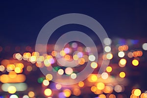 image of colorful blurred defocused bokeh Lights. motion and nightlife concept