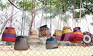 Image of colorful hand-woven  bags