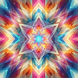 image of colorful kaleidoscopic geometric swirling pattern.