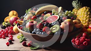 Fruit Bowl Fiesta, AI generated illustration