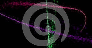 Image of colourful trails on black background photo