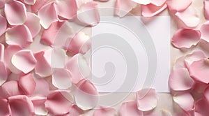 this image combines the rose petals and white paper