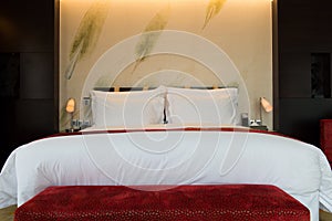 Image of comfortable pillows and bed