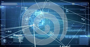 Image of communication network over interface with brain and processing data