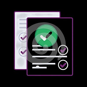 Completed task list with checkmarks