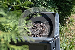 Image of compost bin in the garden