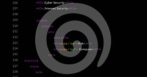 Image of computer data processing over black background
