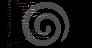 Image of computer data processing over black background