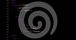 Image of computer data processing over black background