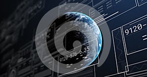 Image of computing data processing over globe