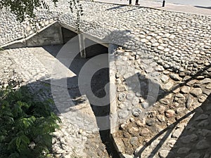 Image of an Concrete culvert with toe and wing wall infrastructure for an road crossing