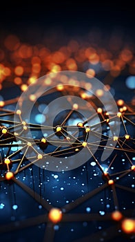 Image Connecting dots and lines on abstract tech background, 3Drendering