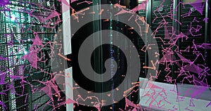 Image of connections and data processing over computer servers