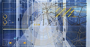 Image of connections and data processing over computer servers