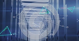 Image of connections with digital data processing over computer servers