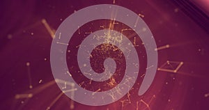 Image of constellations over purple texture background