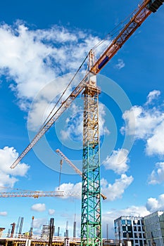 Image of construction site with cranes in Europe