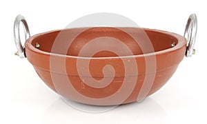 Image of a cooking clay pot on a white background