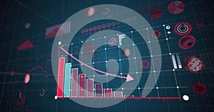 Image of coronavirus statistical data processing