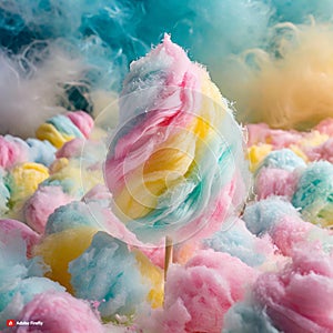 image of cotton candy in pastel colors