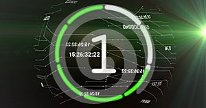 Image of countdown to midnight in circle on black background