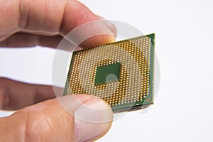 Image of cpu processor chip on a white background