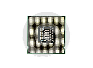 Image of cpu processor chip on a white background. Equipment and computer hardware. Central Processing Unit., Microprocessor