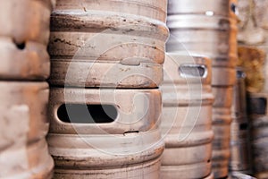 An image of a craft beer equipment at a brewery