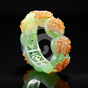 Image created with AI, carved jade bracelet