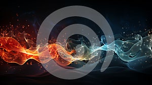 The duality of light as wave and particle background.ai generative