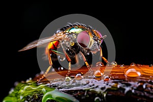 Image created from AI, macro photography of flies, insect