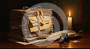 Piled High Stack of Documents Papers Files