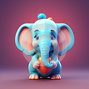 Elephant Elegance: Highly Detailed 3D Rendering photo