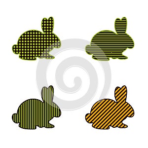 Image of creative rabbits isolated over white back