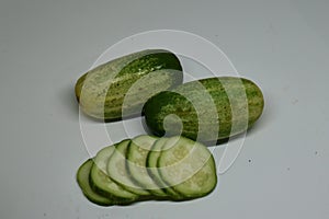 This is an image of cucumber and slice cucumber. photo