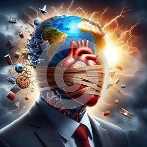 image of the current state of the human heart, mind and soul to combat the woes of the world.