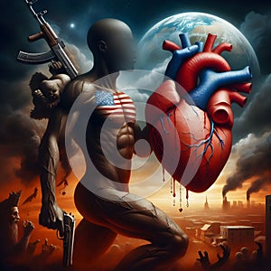 image of the current state of the human heart, mind and soul to combat the woes of the world.