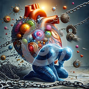 image of the current state of the human heart, mind and soul to combat the woes of the world.