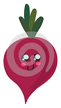 Image of cute beet, vector or color illustration