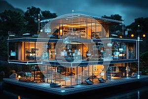 Image Cutting edge technology Smart house visualization showcasing interactive mapping